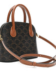 Canvas Calfskin Triomphe Teen Honorine Bag Tan