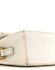 Calfskin Crocodile Embossed Le Chiquito Long White