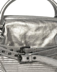 Metallic Calfskin Winnieford Satchel Silver