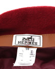Merino Wool Bonnie Sailor Beret 59 Rouge Rubis