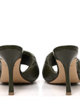 Nappa Quilted Rubber Lido Mule Sandals 39 Khaki