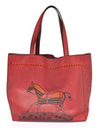 Veau Sikkim Horse Print Double Sens 36 Reversible Tote
