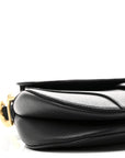 Grained Calfskin Saddle Bag Black