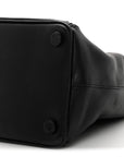 City Calf Hand Stitched Large Galleria Double Zip Tote Black