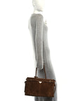 Suede Large Bonnie Shoulder Bag Cacao