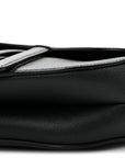 Grained Calfskin Saddle Bag Black