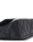Lambskin Quilted Large CHNL 19 Flap Navy Blue
