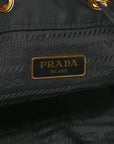Saffiano Tessuto Nylon Mini Bucket Crossbody Bag Black