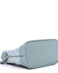 GG Supreme Monogram Textured Dollar Calfskin Web Small Ophidia Bucket Shoulder Bag Dusty Blue