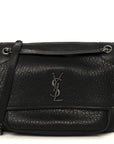 Grained Lambskin Monogram Large Niki Chain Satchel Black