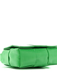 Crinkled Lambskin Maxi Intrecciato Extra Mini Cassette Crossbody Bag Parakeet