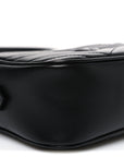 Calfskin Matelasse Monochrome Small GG Marmont Chain Shoulder Bag Black