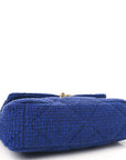 Tweed Quilted Large CHNL 19 Flap Blue