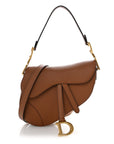 Grained Calfskin Saddle Bag With Strap Camello