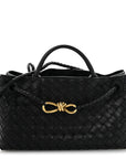 Nappa Intrecciato Small East West Andiamo Shoulder Bag Black