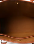 Triomphe Canvas Calfskin Mini Horizontal Cabas Tan
