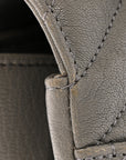 Sheepskin Matelasse Chevron Monogram Medium College Bag Granite