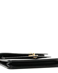 Calfskin Elaphe Double Chevron Mini Wallet On Chain WOC Black