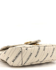 X BLNCG Calfskin Matelasse Logo Print Small GG Marmont Shoulder Bag White