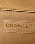 Metallic Patent Calfskin Quilted Medium Boy Flap Gold