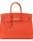 Togo BIRKIN 35 Orange Poppy