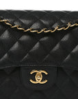 Caviar Quilted Jumbo Double Flap Black