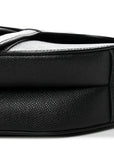 Grained Calfskin Saddle Bag With Strap Black