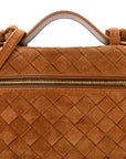 Suede Intrecciato Bang Bang Vanity Case Amber