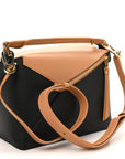 Calfskin Small Puzzle Edge Bag Warm Desert Black