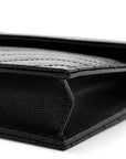 Grain De Poudre Matelasse Chevron Monogram Monochrome Envelope Chain Wallet Black