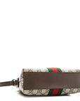GG Supreme Monogram Textured Dollar Calfskin Web Small Ophidia Dome Shoulder Bag Beige Ebony New Acero