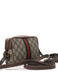 GG Supreme Monogram Web Mini Ophidia Shoulder Bag Brown