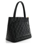 Caviar Quilted Medallion Tote Black