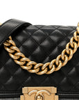 Caviar Quilted Small Boy Flap Black