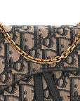 Oblique Saddle Chain Long Wallet Blue