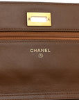 Metallic Calfskin Quilted 2.55 Reissue Wallet On Chain WOC Bronze