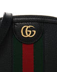Calfskin GG Web Small Ophidia Dome Shoulder Bag Black