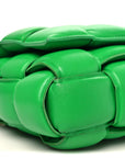 Lambskin Maxi Intreccio Padded Chain Cassette Crossbody Bag Racing Green