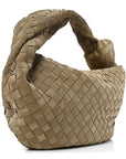 Suede Calfskin Intrecciato Teen Jodie Hobo Beige