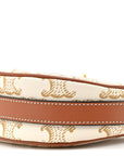 Canvas Calfskin Mini Ava Triomphe Shoulder Bag White