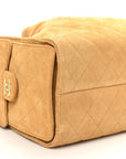 Suede Quilted Small CHNL 25 Handbag Beige