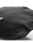 Nylon Mini Flat Messenger Bag Black