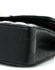 Caviar Quilted Small Double Flap Black