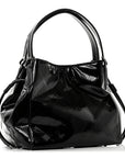Patent Check Embossed Small Bilmore Tote Black