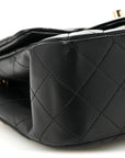 Lambskin Quilted Mini Square Flap Black