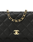 Caviar Quilted CC Turnlock Wallet On Chain WOC Black