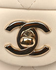 Lambskin Quilted Mini Rectangular Flap Black White
