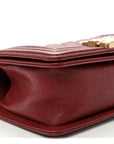 Caviar Quilted Small Boy Flap Burgundy