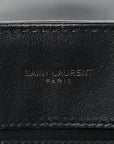 Calfskin Y Quilted Monogram Monochrome Medium Loulou Chain Satchel Black