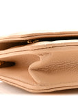 Caviar Quilted Wallet on Chain WOC Beige
